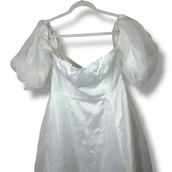 Lulus True Excellence White Bustier Sweetheart Off-The-Shoulder Gown Dress Large - Picture 5 of 10